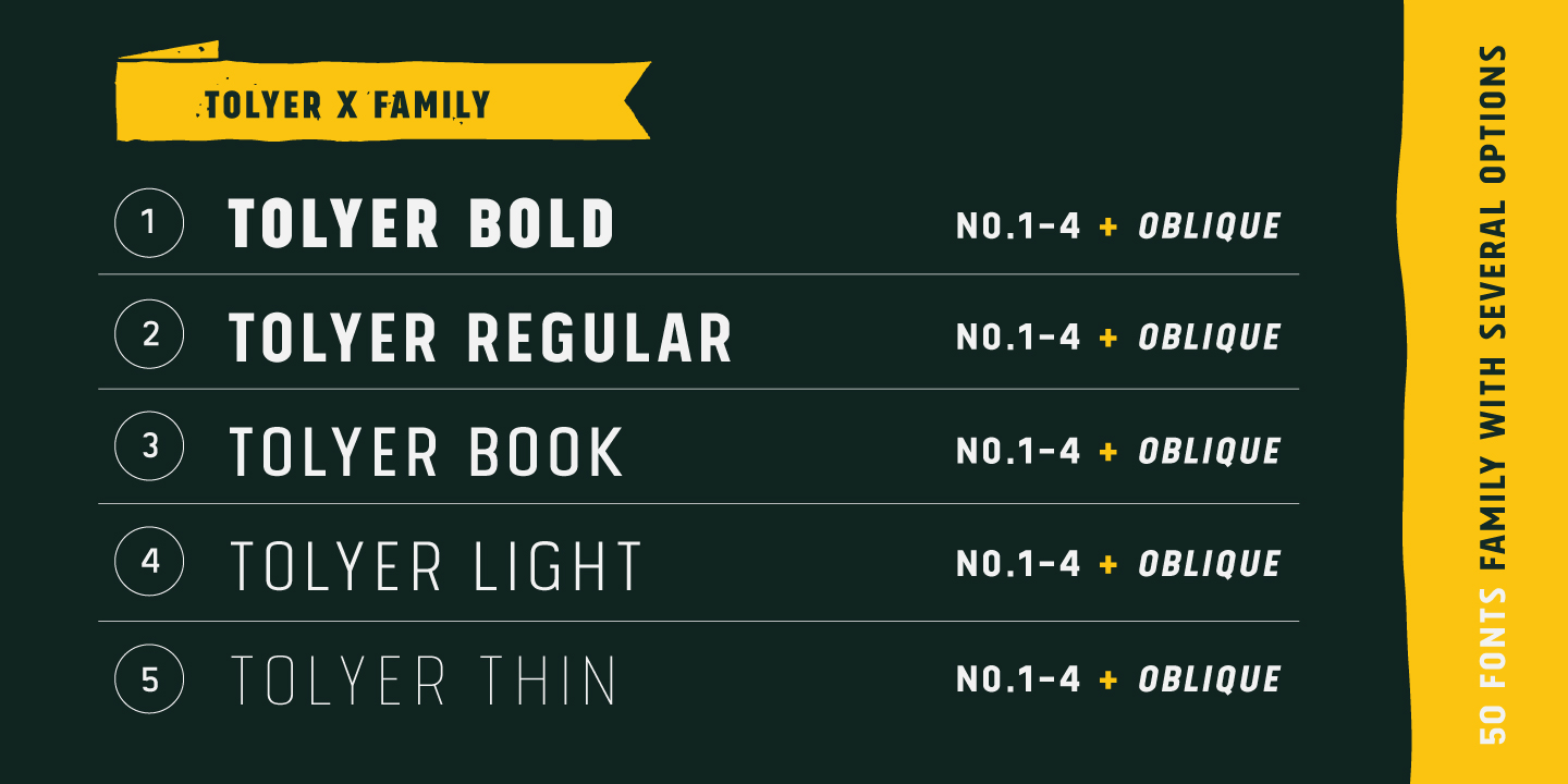 Ejemplo de fuente Tolyer No.1 Light Italic